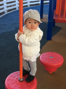 「JOE FRESH（フレッシュ）のアイテム」を使った、Uiさん（キッズ・61cm）の春コーディネート