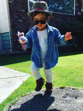 「JOE FRESH（フレッシュ）のアイテム」を使った、Uiさん（キッズ・61cm）の夏コーディネート