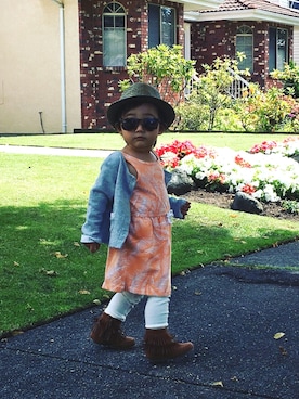 「JOE FRESH（フレッシュ）のアイテム」を使った、Uiさん（キッズ・61cm）の夏コーディネート