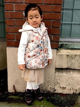 「JOE FRESH（フレッシュ）のアイテム」を使った、Uiさん（キッズ・104cm）の冬コーディネート