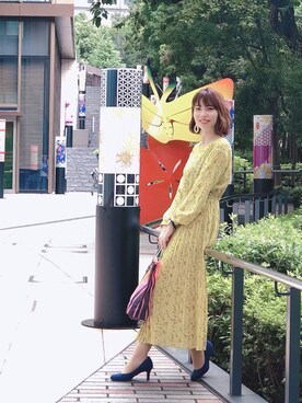 「ACCOMMODE（アコモデ）のアイテム（アクセサリー）」を使った、吉田亜理沙さん（レディース・167cm）の夏コーディネート
