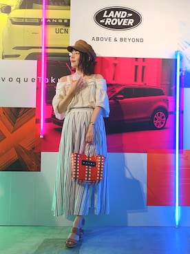 「DRWCYS（ドロシーズ）のアイテム（トップス）」を使った、吉田亜理沙さん（レディース・167cm）の夏コーディネート