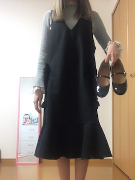 「古着好きな人と繋がりたい」｜「アイテム（バレエシューズ）」を使った、かんなさん（レディース・163cm）の秋コーディネート