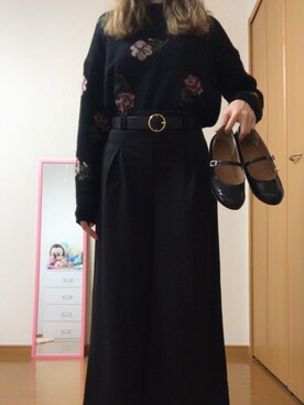 「古着好きな人と繋がりたい」｜「アイテム（バレエシューズ）」を使った、かんなさん（レディース・163cm）の秋コーディネート