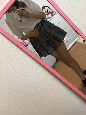 「GRL（グレイル）のアイテム（パンツ、ブラウン系）」を使った、かんなさん（レディース・163cm）の秋コーディネート