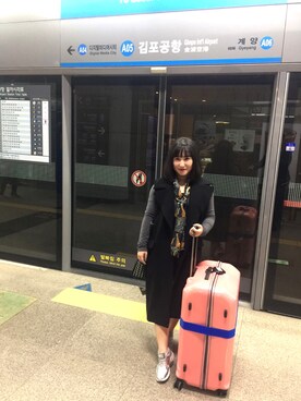 「travel」｜「アイテム（フォーマルスーツ/小物）」を使った、Eunaさん（レディース・152cm）の春コーディネート
