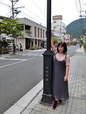 「travel」｜「アイテム（ワンピース）」を使った、Eunaさん（レディース・152cm）の夏コーディネート