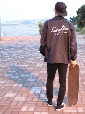 「Leyline（レイライン）のアイテム（ナイロンジャケット）」を使った、K.さん（メンズ・180cm）の秋コーディネート