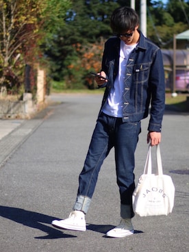 「5（ファイブ）のアイテム（その他）」を使った、K.さん（メンズ・180cm）の秋コーディネート