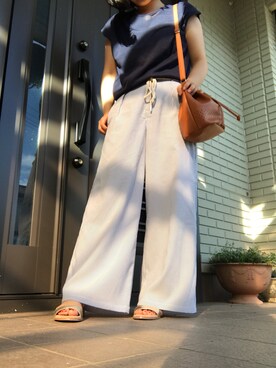 「e.r.g*（イーアールジー）のアイテム（パンツ）」を使った、𝕞𝕚𝕚𝕚𝕚.𝟛𝟙𝟜 さん（レディース・162cm）の夏コーディネート