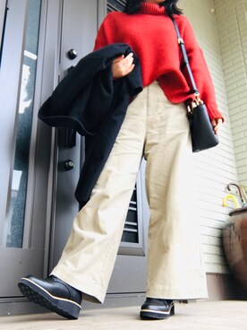 「BACK NUMBER（バックナンバー）のアイテム（チェスターコート）」を使った、𝕞𝕚𝕚𝕚𝕚.𝟛𝟙𝟜 さん（レディース・162cm）の冬コーディネート