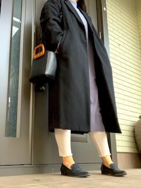 「BACK NUMBER（バックナンバー）のアイテム（チェスターコート）」を使った、𝕞𝕚𝕚𝕚𝕚.𝟛𝟙𝟜 さん（レディース・162cm）の冬コーディネート