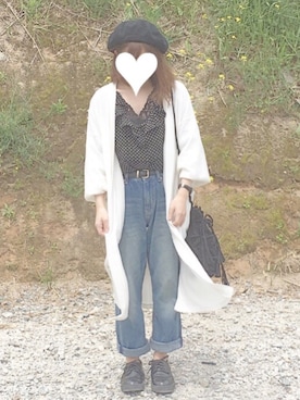「CECIL McBEE（セシルマクビー）のアイテム（ハンチング/ベレー帽）」を使った、nagisaさん（レディース・146cm）の春コーディネート