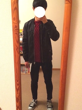 「Confirm（コンファーム）のアイテム（MA-1）」を使った、なおさん（メンズ・176cm）の春コーディネート
