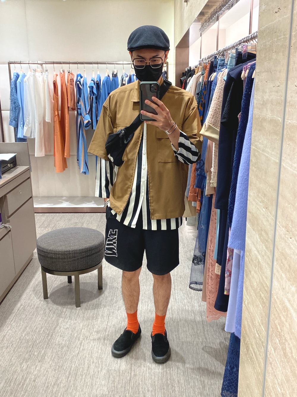 「ootd、ootdtw、nike、MONKEY TIME、日系極簡、日系极简、休日スタイル、休日コーデ、休閒、街頭穿搭」｜「MONKEY TIMEのアイテム（シャツ/ブラウス、ベージュ系）」を使った、ctboi さん（メンズ・175cm）の夏コーディネートの1枚目の写真