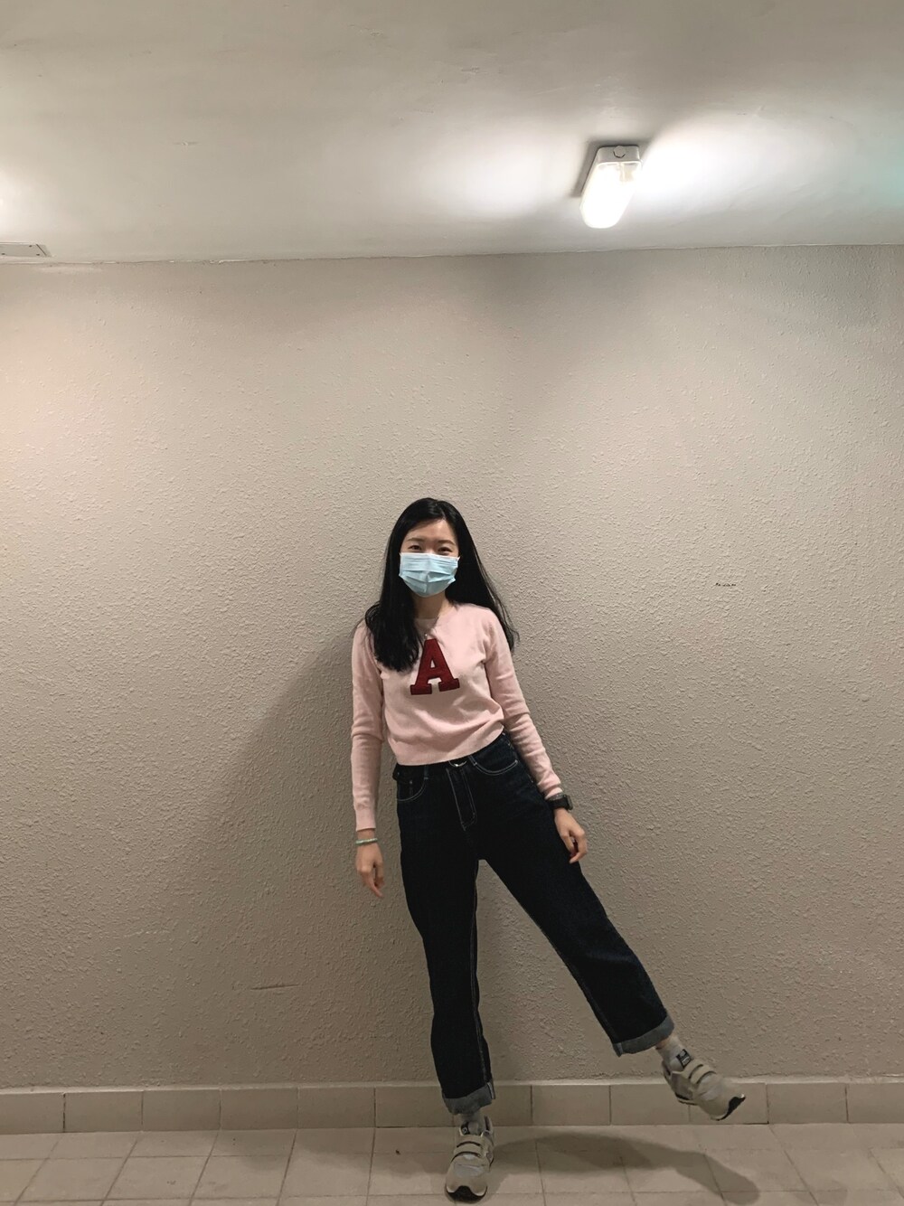 「eight sixtyのアイテム（ニット/セーター、ピンク系）」を使った、conniecさん（レディース・159cm）の冬コーディネートの1枚目の写真