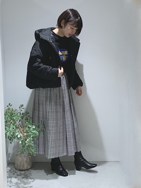 「POU DOU DOU（プードゥドゥ）のアイテム（ブルゾン）」を使った、このみさん（レディース・160cm）の秋コーディネート