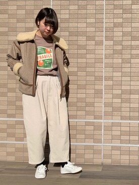 「POU DOU DOU（プードゥドゥ）のアイテム（ブルゾン）」を使った、このみさん（レディース・160cm）の冬コーディネート