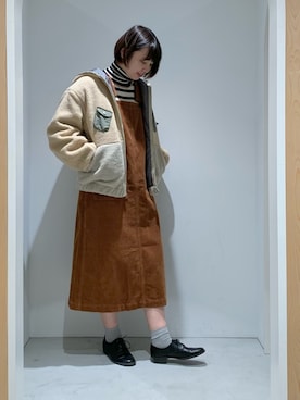 「POU DOU DOU（プードゥドゥ）のアイテム（ブルゾン）」を使った、このみさん（レディース・160cm）の冬コーディネート