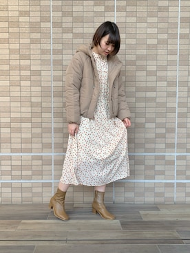 「POU DOU DOU（プードゥドゥ）のアイテム（ブルゾン）」を使った、このみさん（レディース・160cm）の冬コーディネート