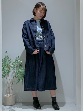 「アイテム（デニムスカート）」を使った、このみさん（レディース・160cm）の冬コーディネート