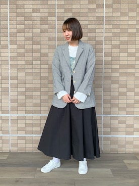 「POU DOU DOU（プードゥドゥ）のアイテム（ブルゾン）」を使った、このみさん（レディース・160cm）の春コーディネート