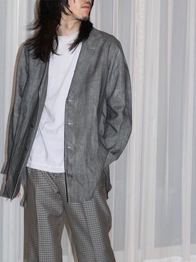 「ROBES&CONFECTIONS（ローブスコンフェクションズ）のアイテム（ジャケット/アウター）」を使った、平岩悠人　吾亦紅さん（メンズ・175cm）の夏コーディネート