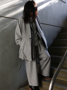 「Marie Ohira」｜「アイテム（ジャケット/アウター）」を使った、平岩悠人　吾亦紅さん（メンズ・175cm）の冬コーディネート