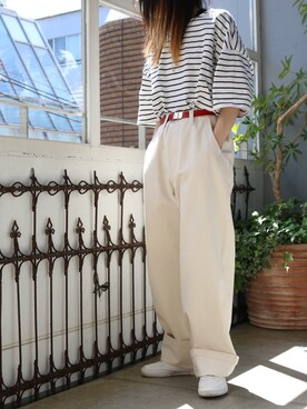 「WhoWhat（フーワット）のアイテム（トップス）」を使った、平岩悠人　吾亦紅さん（メンズ・175cm）の春コーディネート