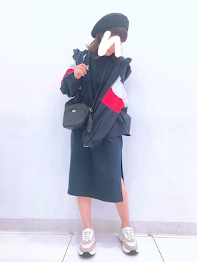 「スリットワンピース」｜「アイテム（その他アウター）」を使った、aochanさん（レディース・164cm）の春コーディネート