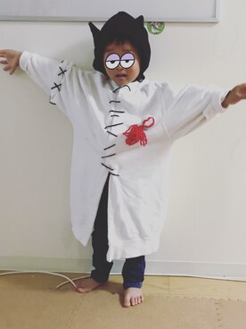 「wearhalloween2017」｜「アイテム（スウェット）」を使った、hiruneさん（キッズ・90cm）の秋コーディネート