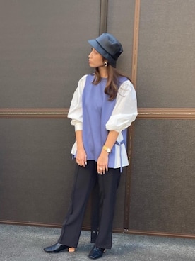 「トレンドファッション」｜「アイテム（帽子）」を使った、RETROGIRLさん（レディース・161cm）の秋コーディネート