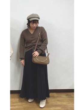 「トレンドファッション」｜「アイテム（帽子）」を使った、RETROGIRLさん（レディース・152cm）の冬コーディネート