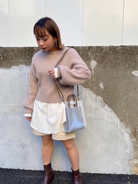 「RETRO GIRL（レトロガール）のアイテム（ニット/セーター）」を使った、RETROGIRLさん（レディース・151cm）の冬コーディネート