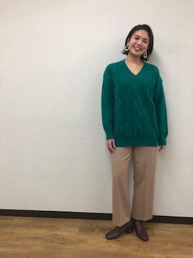 「RETRO GIRL（レトロガール）のアイテム（ニット/セーター）」を使った、RETROGIRLさん（レディース・161cm）の冬コーディネート