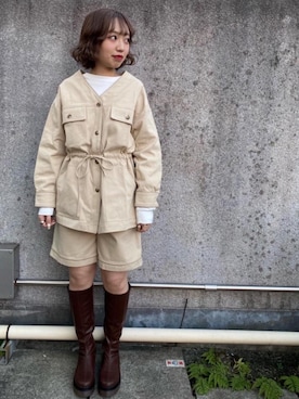 「RETRO GIRL（レトロガール）のアイテム（その他アウター）」を使った、RETROGIRLさん（レディース・157cm）の冬コーディネート