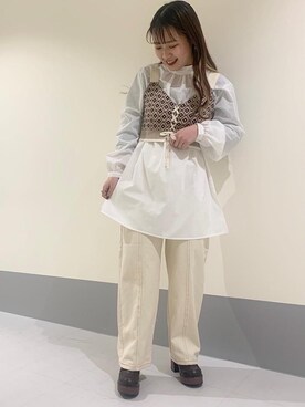 「トレンドファッション」｜「アイテム（ローファー）」を使った、RETROGIRLさん（レディース・154cm）の冬コーディネート