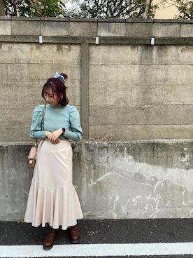 「チョコ色に染まれ」｜「アイテム（ブーツ）」を使った、RETROGIRLさん（レディース・157cm）の冬コーディネート