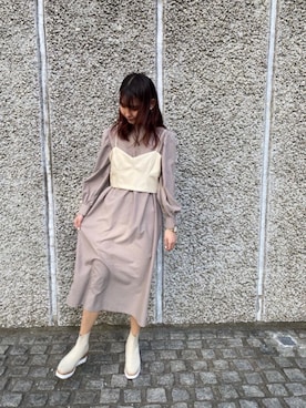 「チョコ色に染まれ」｜「アイテム（ブーツ）」を使った、RETROGIRLさん（レディース・163cm）の冬コーディネート