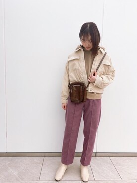 「トレンドファッション」｜「アイテム（デニムジャケット）」を使った、RETROGIRLさん（レディース・164cm）の冬コーディネート