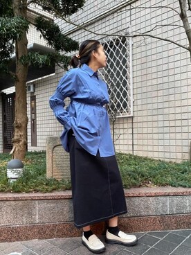 「トレンドファッション」｜「アイテム（ローファー）」を使った、RETROGIRLさん（レディース・161cm）の冬コーディネート
