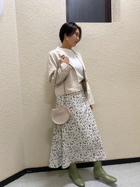 「アイテム（ブーツ、グリーン系）」を使った、RETROGIRLさん（レディース・161cm）の冬コーディネート