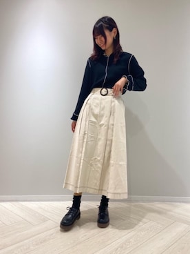 「モノクロコーデ」｜RETROGIRLさん（レディース・163cm）の冬コーディネート