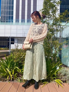 「RETRO GIRL（レトロガール）のアイテム（バッグ）」を使った、RETROGIRLさん（レディース・156cm）の春コーディネート