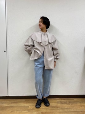 「トレンドファッション」｜「アイテム（ローファー）」を使った、RETROGIRLさん（レディース・161cm）の春コーディネート