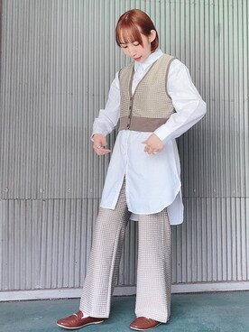 「トレンドファッション」｜「アイテム（シャツワンピース）」を使った、RETROGIRLさん（レディース・158cm）の春コーディネート
