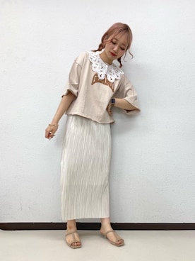 「ガーリーコーデ」｜「アイテム（サンダル）」を使った、RETROGIRLさん（レディース・157cm）の春コーディネート