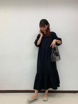 「トレンドファッション」｜「アイテム（バレエシューズ）」を使った、RETROGIRLさん（レディース・163cm）の春コーディネート