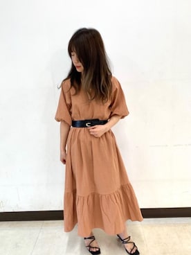 「オレンジコーデ」｜RETROGIRLさん（レディース・157cm）の夏コーディネート