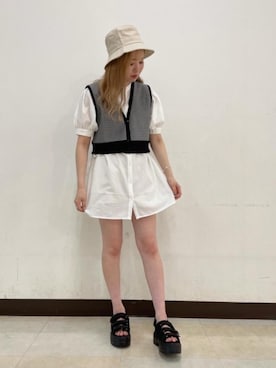 「厚底」｜RETROGIRLさん（レディース・160cm）の夏コーディネート